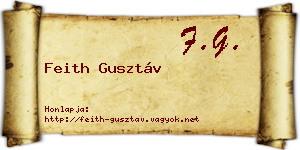 Feith Gusztáv névjegykártya